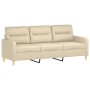 3-seater sofa with cream fabric cushions 180 cm by , Sofas - Ref: Foro24-3200831, Price: 333,92 €, Discount: %