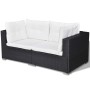 Set muebles de jardín 5 piezas y cojines ratán sintético negro de vidaXL, Conjuntos de jardín - Ref: Foro24-41872, Precio: 49...