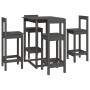 5-piece bar set solid gray pine wood by , Furniture sets for kitchens and dining rooms - Ref: Foro24-3124744, Price: 238,99 €...