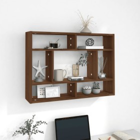 Brown oak engineered wood wall shelf 75x16x55 cm by , Shelves and shelves - Ref: Foro24-815845, Price: 35,61 €, Discount: %