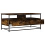 Smoked oak engineered wood coffee table 100x51x45 cm by , Coffee table - Ref: Foro24-835286, Price: 73,17 €, Discount: %