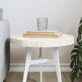 Round table top solid white pine wood Ø40x3 cm by , Table tops - Ref: Foro24-833659, Price: 32,63 €, Discount: %