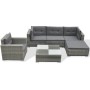 Juego de muebles de jardín 6 pzs y cojines ratán sintético gris de vidaXL, Conjuntos de jardín - Ref: Foro24-41879, Precio: 7...