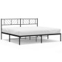 Estructura de cama con cabecero metal negro 180x200 cm de , Camas y somieres - Ref: Foro24-372183, Precio: 107,99 €, Descuent...