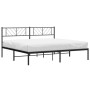 Estructura de cama con cabecero metal negro 180x200 cm de , Camas y somieres - Ref: Foro24-372183, Precio: 107,99 €, Descuent...