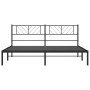 Estructura de cama con cabecero metal negro 180x200 cm de , Camas y somieres - Ref: Foro24-372183, Precio: 107,99 €, Descuent...