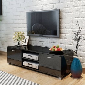 Glossy black TV cabinet 140x40.5x35 cm by vidaXL, TV Furniture - Ref: Foro24-243044, Price: 131,54 €, Discount: %