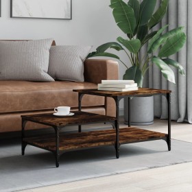 Smoked oak engineered wood coffee table 100x50.5x45cm by , Coffee table - Ref: Foro24-835381, Price: 39,63 €, Discount: %