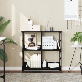 Black engineered wood shelf 78.5x33x82 cm by , Bookcases and shelves - Ref: Foro24-835244, Price: 50,99 €, Discount: %