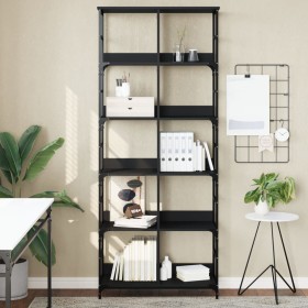 Black engineered wood shelf 78.5x33x188.5 cm by , Bookcases and shelves - Ref: Foro24-835259, Price: 101,92 €, Discount: %