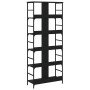 Black engineered wood shelf 78.5x33x188.5 cm by , Bookcases and shelves - Ref: Foro24-835259, Price: 100,65 €, Discount: %