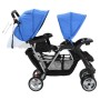 Blau-schwarzer Tandem-Kinderwagen aus Stahl für 2 Kinder von vidaXL, Kinderwagen - Ref: Foro24-10112, Preis: 204,01 €, Rabatt: %