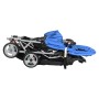 Blau-schwarzer Tandem-Kinderwagen aus Stahl für 2 Kinder von vidaXL, Kinderwagen - Ref: Foro24-10112, Preis: 204,01 €, Rabatt: %