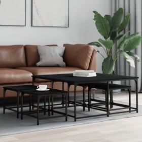 Stackable coffee tables 5 pieces black engineered wood by , Coffee table - Ref: Foro24-835334, Price: 78,95 €, Discount: %