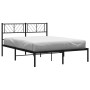 Bed frame with black metal headboard 150x200 cm by , Beds and slatted bases - Ref: Foro24-372181, Price: 93,19 €, Discount: %