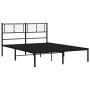 Bed frame with black metal headboard 150x200 cm by , Beds and slatted bases - Ref: Foro24-372181, Price: 93,19 €, Discount: %