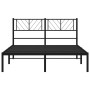 Bed frame with black metal headboard 150x200 cm by , Beds and slatted bases - Ref: Foro24-372181, Price: 93,19 €, Discount: %