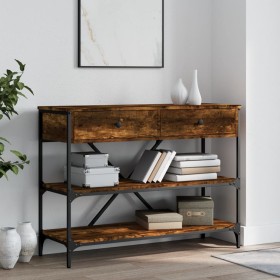 Console table drawers shelves engineered wood smoked oak by , Side tables - Ref: Foro24-833405, Price: 126,99 €, Discount: %