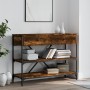 Console table drawers shelves engineered wood smoked oak by , Side tables - Ref: Foro24-833405, Price: 126,03 €, Discount: %