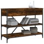 Mesa consola cajones estantes madera ingeniería roble ahumado de , Mesas auxiliares - Ref: Foro24-833405, Precio: 126,03 €, D...