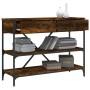 Mesa consola cajones estantes madera ingeniería roble ahumado de , Mesas auxiliares - Ref: Foro24-833405, Precio: 126,03 €, D...