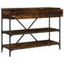 Mesa consola cajones estantes madera ingeniería roble ahumado de , Mesas auxiliares - Ref: Foro24-833405, Precio: 126,03 €, D...