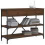 Console table drawers shelves engineered wood brown oak by , Side tables - Ref: Foro24-833407, Price: 130,99 €, Discount: %