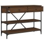 Mesa consola cajones estantes madera de ingeniería roble marrón de , Mesas auxiliares - Ref: Foro24-833407, Precio: 130,55 €,...