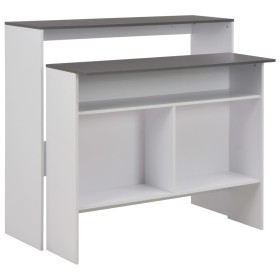 Mesa de bar con 2 tableros blanco y gris 130x40x120 cm de , Mesas de cocina y de comedor - Ref: Foro24-280221, Precio: 220,03...