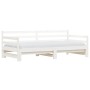 Sofá cama nido madera maciza de pino blanco 90x200 cm de , Camas y somieres - Ref: Foro24-836148, Precio: 151,14 €, Descuento: %