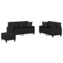 3-piece black synthetic leather sofa set with cushions by , Sofas - Ref: Foro24-3201373, Price: 555,78 €, Discount: %