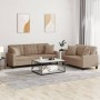 Cappuccino synthetic leather 2-piece sofa set with cushions by , Sofas - Ref: Foro24-3201392, Price: 543,54 €, Discount: %