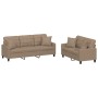 Cappuccino synthetic leather 2-piece sofa set with cushions by , Sofas - Ref: Foro24-3201392, Price: 543,54 €, Discount: %