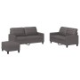 3-teilige Sofagarnitur aus grauem Kunstleder mit Kissen von , Sofas - Ref: Foro24-3201365, Preis: 455,99 €, Rabatt: %