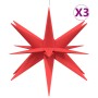 Moravia LED folding star lamp 3 units red 57 cm by , Christmas lights - Ref: Foro24-3190441, Price: 59,99 €, Discount: %