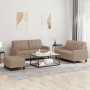 3-teilige Sofagarnitur aus Cappuccino-Kunstleder mit Kissen von , Sofas - Ref: Foro24-3201367, Preis: 528,42 €, Rabatt: %