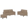 Cappuccino synthetic leather 3-piece sofa set with cushions by , Sofas - Ref: Foro24-3201367, Price: 528,42 €, Discount: %