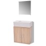 Conjunto de mueble y lavabo 3 piezas beige de vidaXL, Muebles de baño - Ref: Foro24-272228, Precio: 120,85 €, Descuento: %