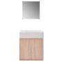 Conjunto de mueble y lavabo 3 piezas beige de vidaXL, Muebles de baño - Ref: Foro24-272228, Precio: 120,85 €, Descuento: %