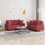 Sofa set with cushions 2 pieces red synthetic leather by , Sofas - Ref: Foro24-3201371, Price: 505,71 €, Discount: %