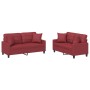 Sofa set with cushions 2 pieces red synthetic leather by , Sofas - Ref: Foro24-3201371, Price: 505,71 €, Discount: %