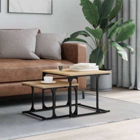 Stackable coffee table 2 pieces engineered wood Sonoma oak by , Coffee table - Ref: Foro24-833369, Price: 41,01 €, Discount: %