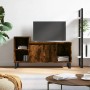 TV stand made of smoked oak plywood, measuring 100x35x55 cm. by , TV Furniture - Ref: Foro24-831329, Price: 65,51 €, Discount: %