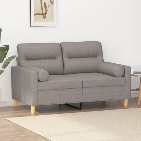 Sofá de 2 plazas con cojines tela gris taupe 120 cm de , Sofás - Ref: Foro24-3200820, Precio: 251,69 €, Descuento: %