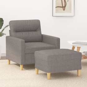 Sillón con taburete tela gris taupe 60 cm de , Sofás - Ref: Foro24-3201072, Precio: 205,42 €, Descuento: %