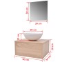 Beige 3-piece furniture and sink set by vidaXL, Bathroom furniture - Ref: Foro24-272226, Price: 98,99 €, Discount: %