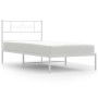 Estructura de cama de metal con cabecero blanco 90x190 cm de , Camas y somieres - Ref: Foro24-355308, Precio: 63,99 €, Descue...