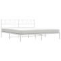 Metal bed frame with white headboard 193x203 cm by , Beds and slatted bases - Ref: Foro24-355322, Price: 106,59 €, Discount: %