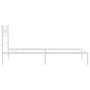 Estructura de cama de metal con cabecero blanco 90x190 cm de , Camas y somieres - Ref: Foro24-355308, Precio: 63,99 €, Descue...