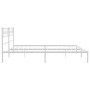 Metal bed frame with white headboard 193x203 cm by , Beds and slatted bases - Ref: Foro24-355322, Price: 106,59 €, Discount: %